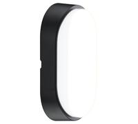 Luceco Eco Outdoor LED Bulkhead Light, Decorative Exterior Lighting, Oval, Black, IP54, 10W, 700lm, 4000K, EBEO10S40