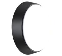 Luceco Eco Outdoor LED Bulkhead Light, Decorative Exterior Lighting, Round, Black, IP54, 10W, 700lm, 4000K, EBER10S40