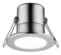 Luceco Eco Silver Chrome Effect Fixed Led Fire-Rated Cool White Downlight 5W Ip65