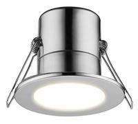 Luceco Eco Silver Chrome Effect Fixed Led Fir Cool White Downlight 5W Ip65, Pack Of 6