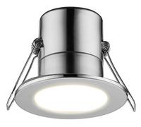 Luceco Eco Silver Chrome Effect Fixed Led Fire-Rated Warm White Downlight 5W Ip65