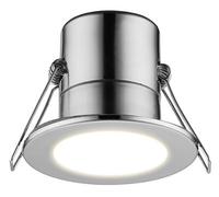 Luceco Eco Silver Chrome Effect Fixed Led Fire-Rated Warm White Downlight 5W Ip65, Pack Of 6