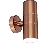 Luceco Exterior Decorative Up and Down Fixed Wall Light, Copper, GU10, IP54 Rated