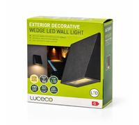 Luceco Exterior Decorative Wedge LED Wall Light - Grey Slate - IP54 - New