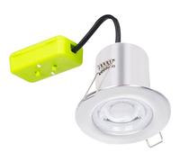 Luceco F-Eco Fixed Fire Rated Downlight 450Lm 5W Ip65 4000K Brushed Steel Bezel