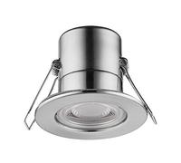 Luceco F-Eco GU10 Standard Fixed Dimmable Downlight, 5 Watts, 4000K Colour Temperature, Brushed Steel