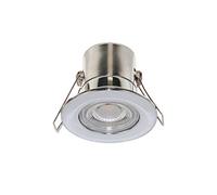 Luceco F-Eco GU10 Standard Fixed Dimmable Downlight, 5 Watts, 4000K Colour Temperature, Polished Chrome