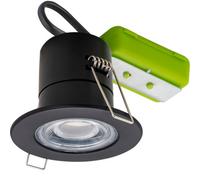 Luceco F-Eco Matt Black Fixed Led Fir Warm White Downlight 5W Ip65, Pack Of 6