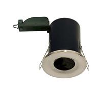 Luceco Fixed Fire Rated GU10 downlight supplied Less lamp, ALUMINIUM, GU10, Brushed Steel