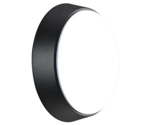Luceco Fixed Matt Black & White Mains-Powered (Wired) Led Outdoor Bulkhead Wall Light 700Lm (Dia)21.5Cm