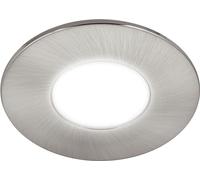 Luceco Flat Bezel for Downlights, Slim Profile, FType MK2, FType Essence, FType Ultra, LED Downlight Accessories, Brushed Steel, 76mm Cut-Out, FTBZFBS