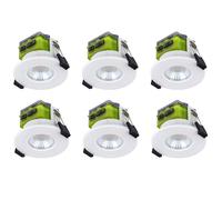 Luceco FTF6WCCT FType MK2 4W/6W 750lm Power Change & 4 Colour CCT 2700K/3000K/4000K/6000K Dimmable IP65 White - Flat (6 Pack)