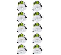 Luceco FTF6WCCT FType MK2 4W/6W 750lm Power Change & 4 Colour CCT 2700K/3000K/4000K/6000K Dimmable IP65 White - Flat (10 Pack)