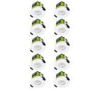 Luceco FTF6WD2W FType MK2 4W/6W 690lm Power Change & CCT Change 3000K/4000K Dim2Warm Dimmable IP65 White - Flat (10 Pack)