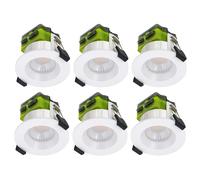 Luceco FTR6WCCT FType MK2 4W/6W 750lm Power Change & 4 Colour CCT 2700K/3000K/4000K/6000K Dimmable IP65 White - Regressed (6 Pack)