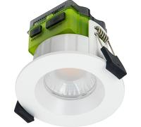 Luceco FType Flat Mk2 Power Change and Colour Change Temperature Downlight, 4W/6W, 3000K Dim2Warm, IP65 Rated, White
