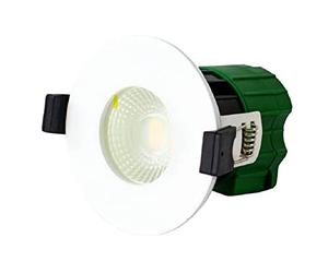 Luceco Ftype Colour Change 6W 600Lm Dimmable Fir Downlight - Ip65 - White Bezel Inc - 3000K-4000K-6500K,EFT60WCC-02