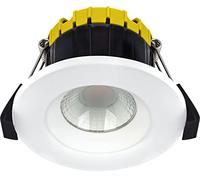 Luceco Ftype Compact Regressed Dim2Warm 6W 480Lm Dimmable Fire Rated Downlight - Ip65 - White Bezel Inc - 2200K-2700K