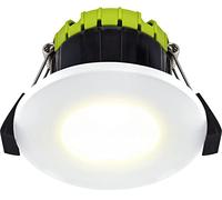 Luceco FType LED Compact and Dimmable Fire Rated Downlight for Ceilings, 4 Watts, IP65 Rated, 3000K Colour Temperature, White Bezel (EFCF40W30-01)
