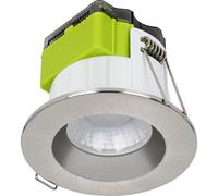 Luceco Ftype Mk2 Brushed Steel Effect Fixed Led Fir Warm White Downlight 6W Ip65
