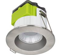 Luceco Ftype Mk2 Brushed Steel Effect Fixed Led Fire-Rated Cool & Warm Downlight 6W Ip65, Pack Of 6