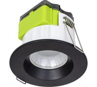 Luceco Ftype Mk2 Matt Black Fixed Led Fir Warm White Downlight 6W Ip65, Pack Of 6