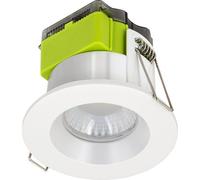 Luceco Ftype Mk2 Matt White Fixed Led Fire-Rated Cool & Warm Downlight 6W Ip65, Pack Of 6