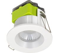 Luceco Ftype Mk2 Matt White Fixed Led Fire-Rated Warm White Downlight 6W Ip65, Pack Of 6