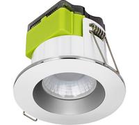Luceco Ftype Mk2 Polished Chrome Effect Fixed Led Fire-Rated Cool & Warm Downlight 6W Ip65, Pack Of 6