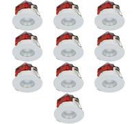 Luceco Ftype Spot Downlight IP65 3000K 515lm 5W White Bezel 10 Pack