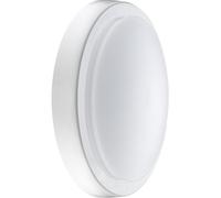 Luceco Eco Indoor LED Bulkhead Light, Decorative Interior Lighting, Round, Silver/White, IP54, 14W, 1300lm, 4000K, EBH22S40