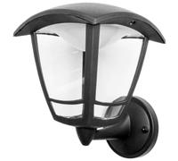 Exterior Led Coach Lantern 4 Panel Bottom Arm 640Lm 8W 4000K Ip44 Black Non-Pir LEXCL4B6B4-01