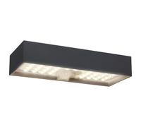 Luceco Solar Powered LED Outdoor Wall Light with PIR Motion Sensor, Security Light, Exterior Lighting, Brick Design, Slate Grey, IP65, 6W, 900lm, 3000K, LEXSBR80G30