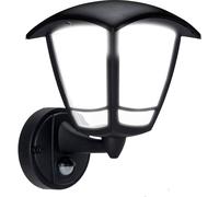 Luceco LED Bottom Arm Four Panel Coach Lantern with PIR IP44 in Black Luceco Black
