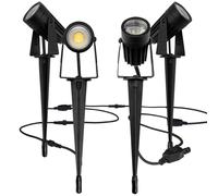 Luceco LED Decorative Outdoor Garden Spike Light Kit, Set of Four, 4x3 Watts, 4x200 Lumen, 4000K Colour Temperature,LEXGSPK4P40-01