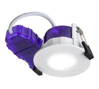 Luceco LED Flat Downlight, Power Change and 4 Colour Change Temperature Options (CCT), Fire Rated, Spotlight for Kitchens and Bathrooms, FType Ultra, White, IP65, 4W/6W, 750lm, 6000K-2700K, UTF6WCCT