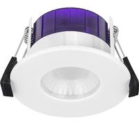 Luceco LED Flat Downlight, Power Change & Dim2Warm Colour Change, Fire Rated, Dimmable, Spotlight for Kitchen and Bathroom, FType Ultra, White, IP65, 4W/6W, 690lm, 3000-2400K & 4000K, UTF6WD2W