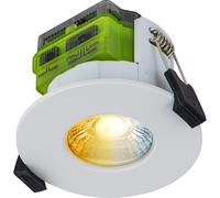 Luceco LED Flat Downlight with Power Change and 4 Colour Change Temperature Options (CCT), Fire Rated, Spotlight for Kitchen and Bathroom, FType MK2, White, IP65, 4W/6W, 750lm, 6000K-2700K, FTF6WCCT