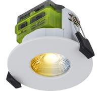 Luceco LED Flat Downlight with Power Change and 4 Colour Change Temperature Options (CCT), Fir Spotlight for Kitchen and Bathroom, FType MK2,