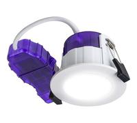 Luceco LED Recessed Downlight, Power Change & 4 Colour Change Temperature Options (CCT), Fire Rated, Spotlight for Kitchen and Bathroom, FType Ultra, White, IP65, 4W/6W, 750lm, 6000K-2700K, UTR6WCCT