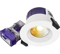 Luceco LED Recessed Downlight, Power Change & Dim2Warm Colour Change, Fire Rated, Dimmable, Spotlight for Kitchen and Bathroom, FType Ultra, White, IP65, 4W/6W, 690lm, 3000-2400K & 4000K, UTF6WD2W