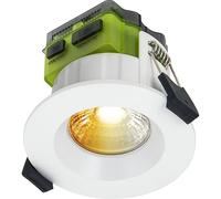 Luceco FType Flat Mk2 Power Change and Colour Change Temperature Downlight, 4W/6W, 3000K Dim2Warm, IP65 Rated, White