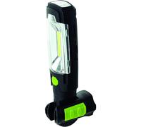 Luceco LED Rechargeable Swivel Torch with USB Power Bank, 3 Watts, Green and Black