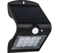 Luceco Solar Powered LED Outdoor Floodlight with PIR Motion Sensor, Security Light, Exterior Lighting, Angular Design, Adjustable, Guardian, Black, IP65, 8W, 800lm, 4000K, LEXSF8B40