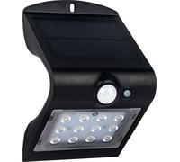 LUCECO Solar Guardian Outdoor LED Wall Light with PIR Motion Sensor - Black
