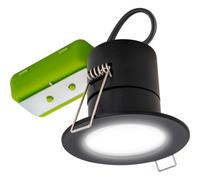 Luceco Matt Black Fixed Led Fire-Rated Cool White Downlight Ip65, Pack Of 6