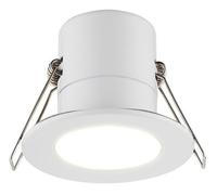 Luceco Matt White Fixed Led Fire-Rated Warm White Downlight 5W Ip65