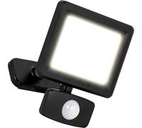 Luceco Outdoor Security LED Floodlight with PIR Motion Sensor for Driveways, Walkways and Gardens, Fit & Tilt Multi-Positioning, Exterior Lighting, Essence, Black, IP65, 10W, 1050lm, 4000K, EFLD10B40P