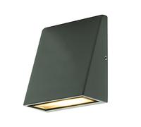 Luceco Outdoor Wedge LED Wall Light with Slimline Design, Decorative Exterior Lighting for Porches, Driveways and Gardens, Grey Slate, IP54, 3.2W, 120lm, 3000K, LEXD3WDG3