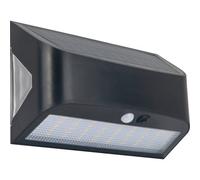 Luceco Prysm Non-Adjustable Black Battery & Solar-Powered Led 6W Pir With Motion Sensor Rectangular Outdoor Wall Light